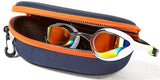 ZONE3 Protective Swim Goggle Case Navy/Orange - waterworldsports.co.uk