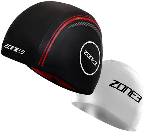 ZONE3 Neoprene Strapless Swim Cap Black/Red