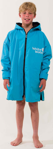 White Water KIDS Pro Changing Robe Blue Outer-Shell, Black Lining - waterworldsports.co.uk