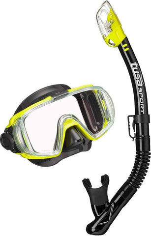 TUSA SPORT Dive Mask and Snorkel Set ADULT Black Series (UC3125) - waterworldsports.co.uk
