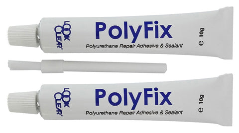 Look Clear PolyFix Sealant 2 x 10g Tubes Polyurethane (Repair Adhesive & Sealant with Brush Applicator) - waterworldsports.co.uk