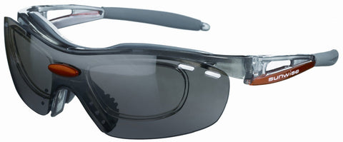 Sunwise Geneva Grey Frame With Smoke Mirror/Beige Lenses + Rx Insert Sunglasses - waterworldsports.co.uk