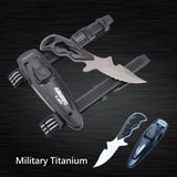 Aquatec T-Rex Low Profile Dive Knife (Pointed Tip) Titanium Blade