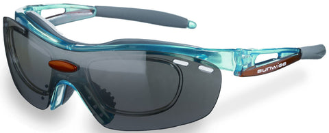 Sunwise Crystal Turquoise Frame With Smoke Mirror/Beige Lenses + Rx Insert Sunglasses - waterworldsports.co.uk