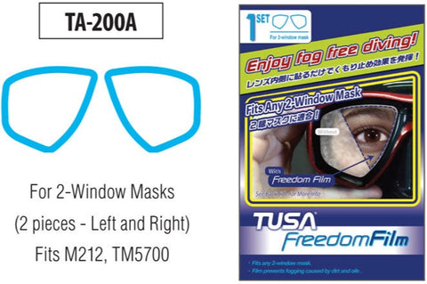 TUSA TA200 Anti-Fog Film Twin Lens - waterworldsports.co.uk